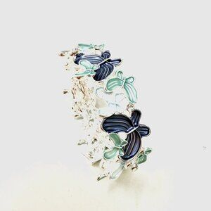 🆕💖Navy & Mint Spring Enameled Comfort Stretch Bracelet